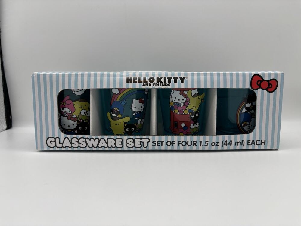 Silver Buffalo Sanrio Hello Kitty and Friends 4 Pack Mini Shot Glass Set 1.5oz
